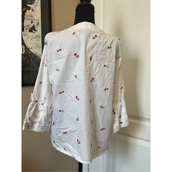 White French Hippocampe shirt with multicolored flowers - Picture 2 of 6